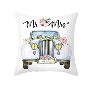 Charming Mr & Mrs Vintage Car Pillow cover